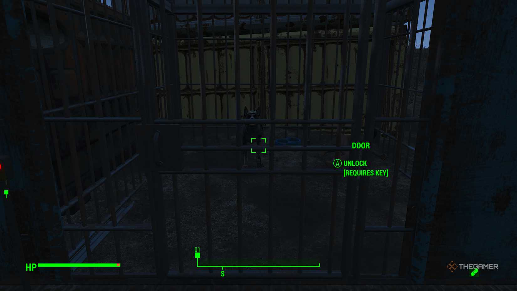 Cyberdog in a cell in Fallout 4.
