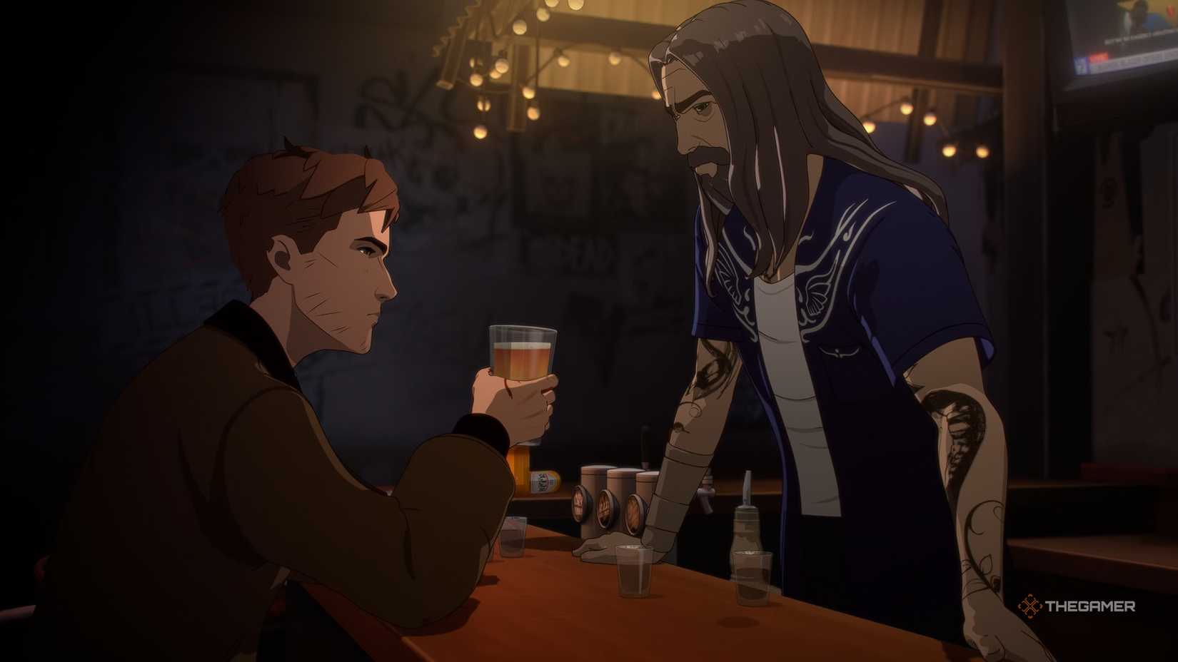 Dispatch Robert glaring at the bartender in the Sardine.