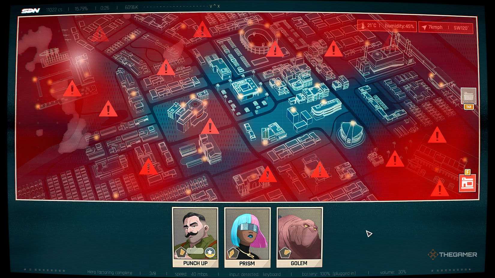 Dispatch The hero dispatch map covered in red with only 3 heroes available.