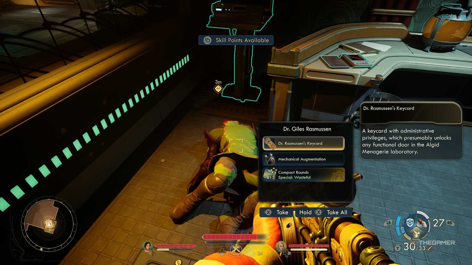 Dr. Rasmussen's corpse in The Outer Worlds 2.