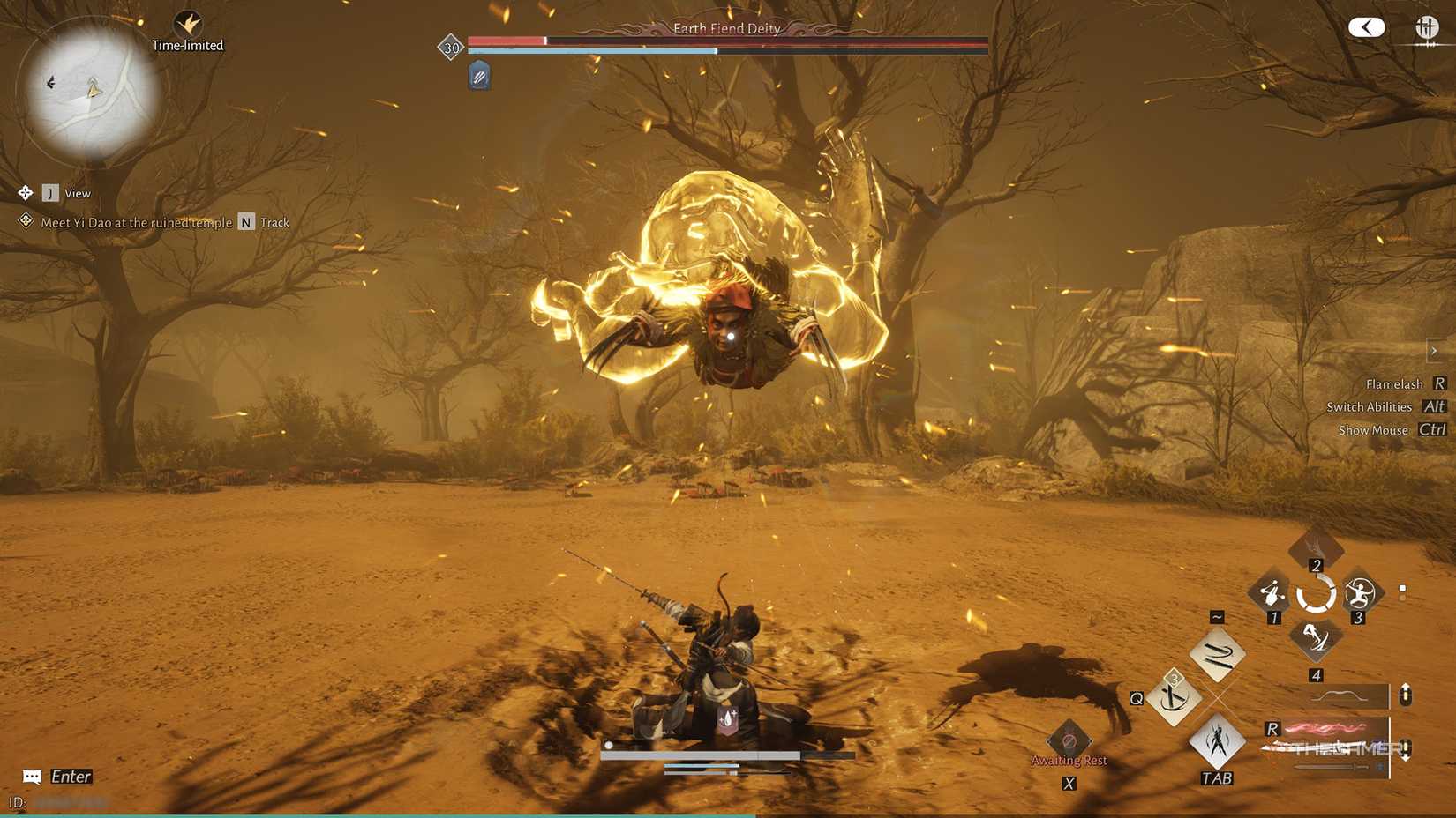 The Earth Fiend Deity's toad spirit attack in Where Winds Meet.