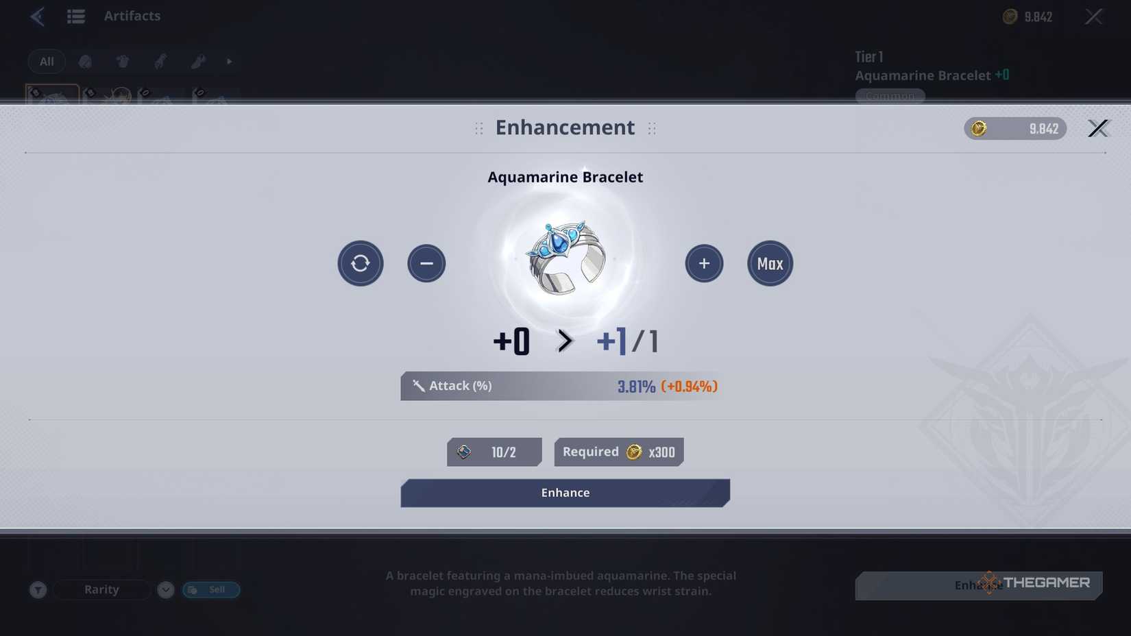 Enhancing an artifact in Solo Leveling Arise Overdrive.