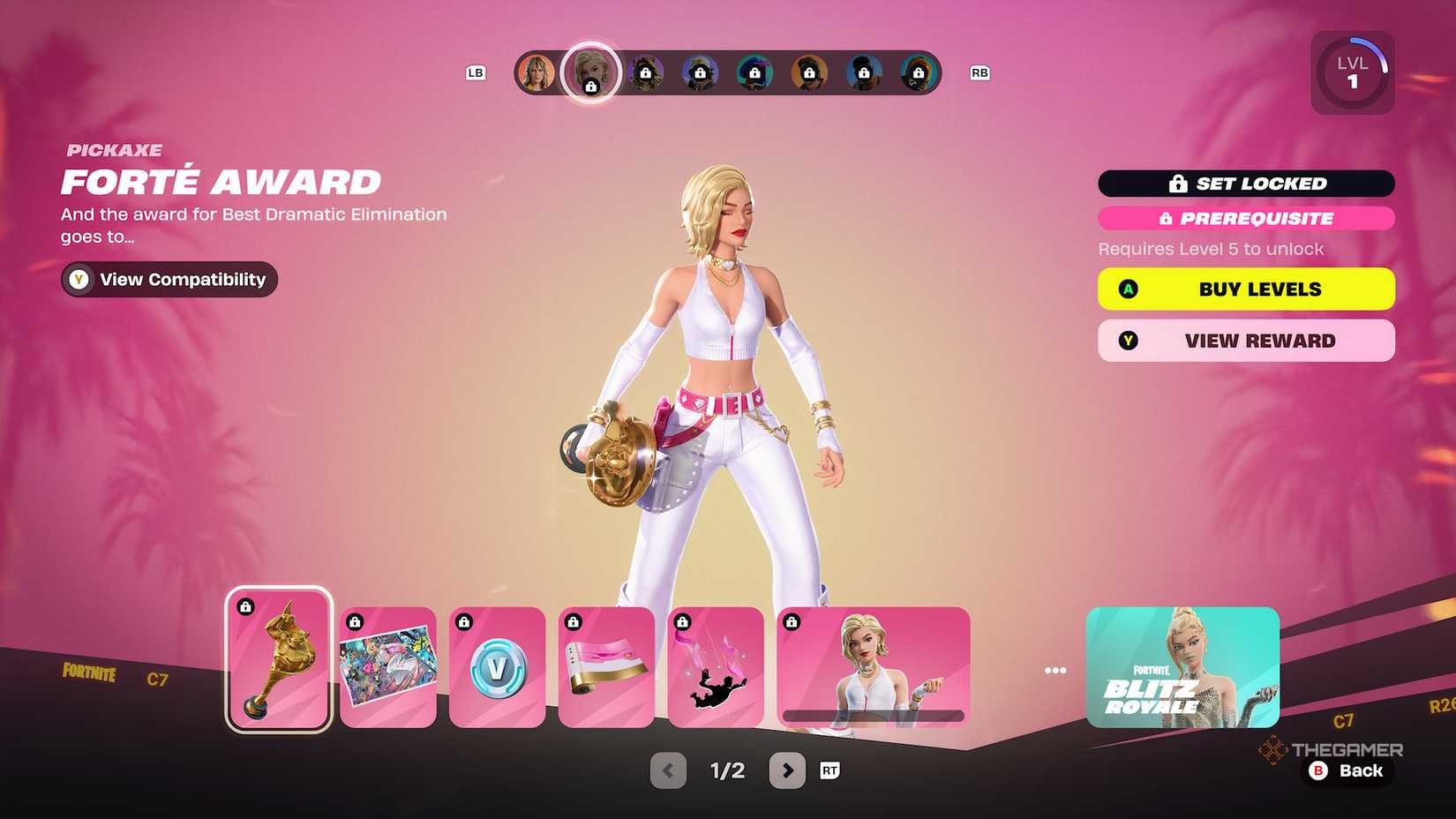 Fortnite Chapter 7 Season 1 Battle Pass rewards page three.