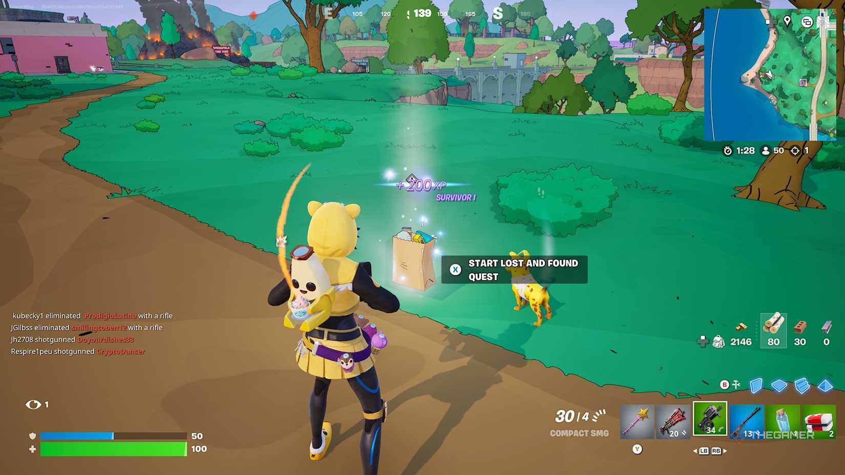 Fortnite - Marge's brown shopping bag Lost And Found Quest.