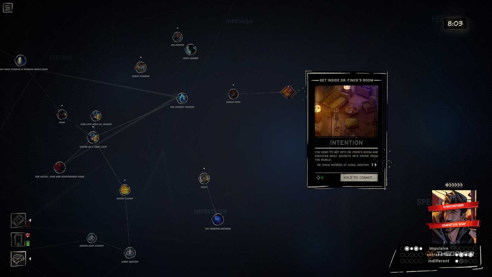 Get inside Dr Finck's room intention in Rue Valley.