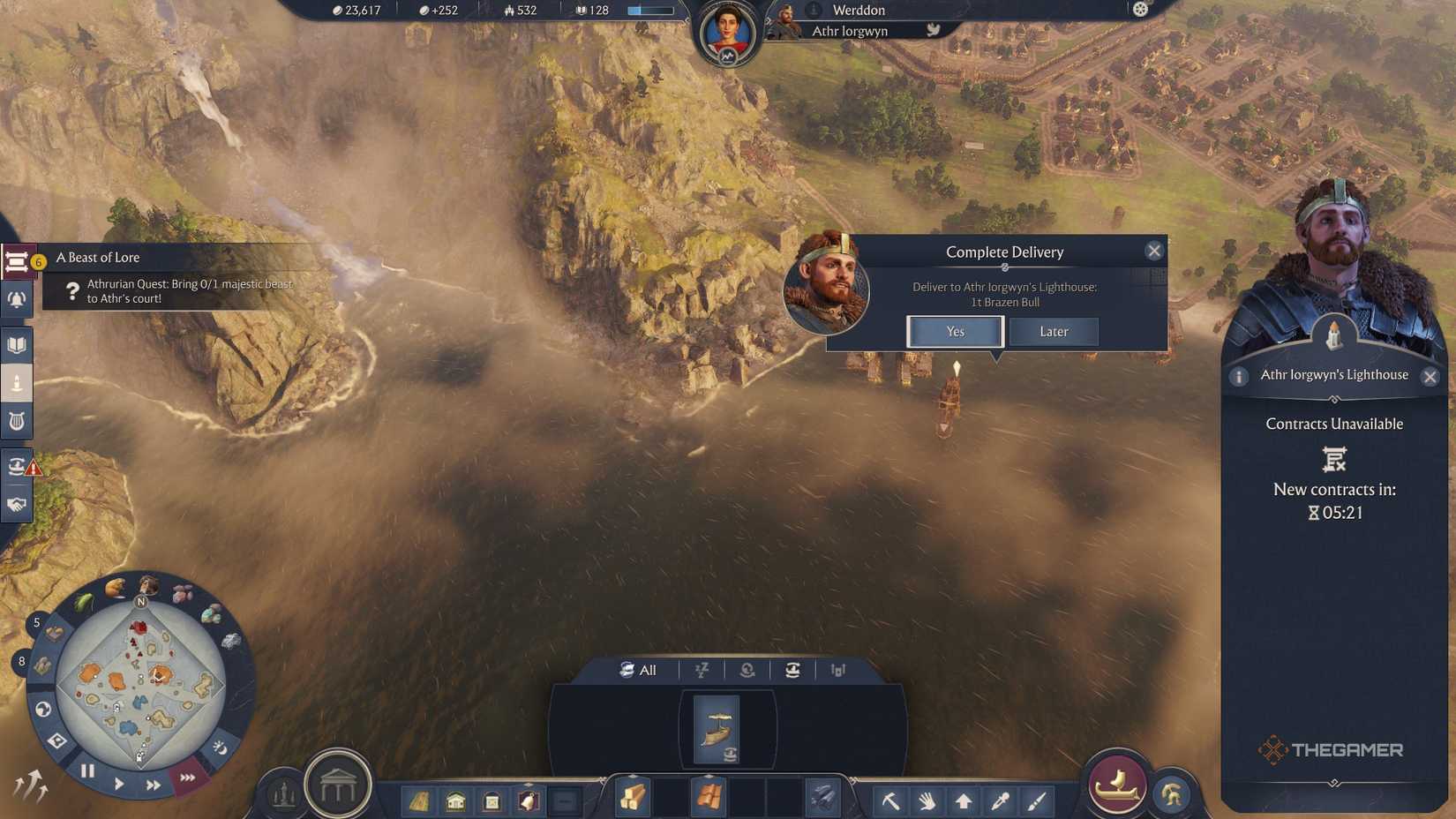 Giving the king the Brazen Bull in Anno 117.