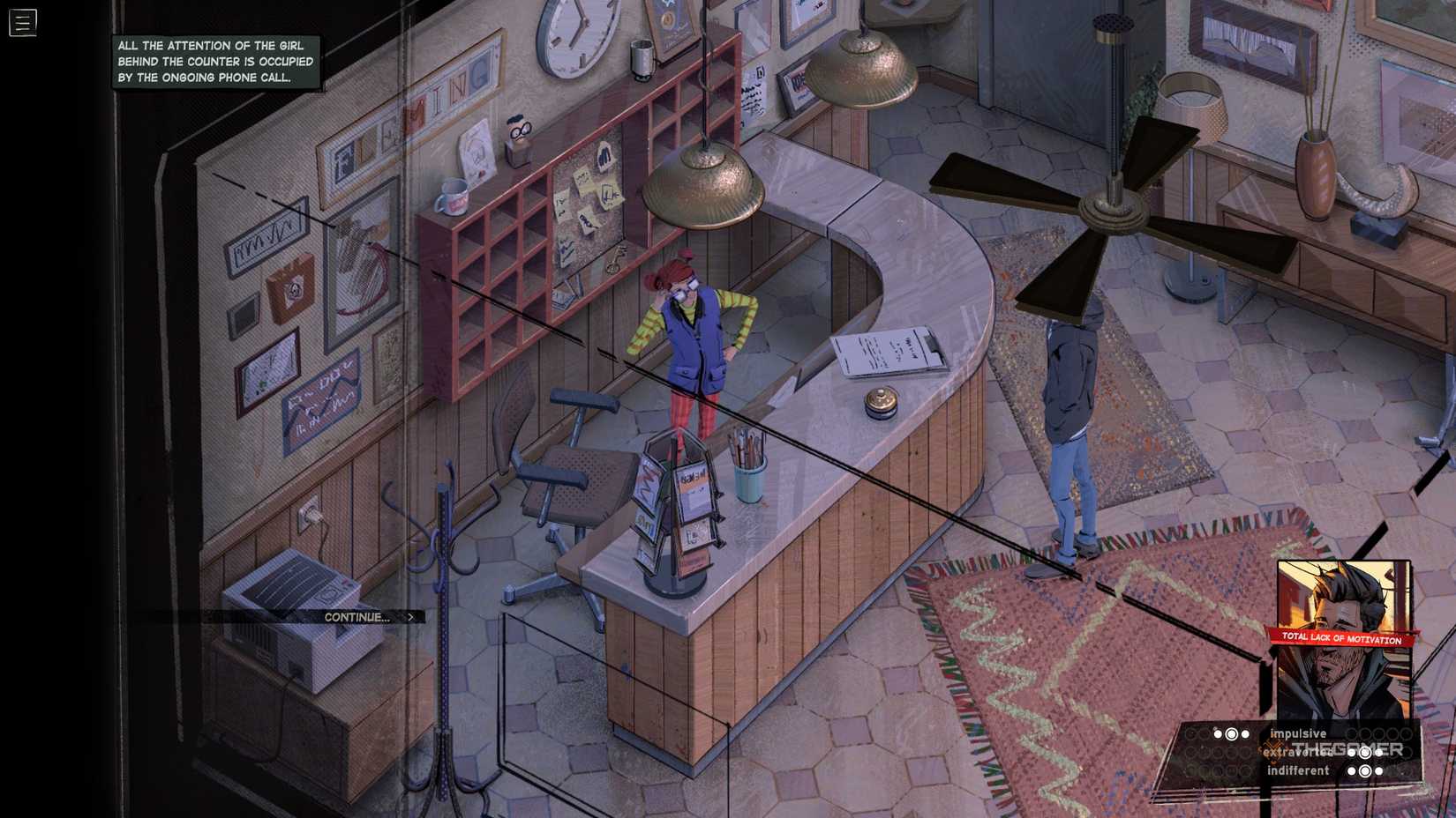 Harrow and Robin in the office in Rue Valley.