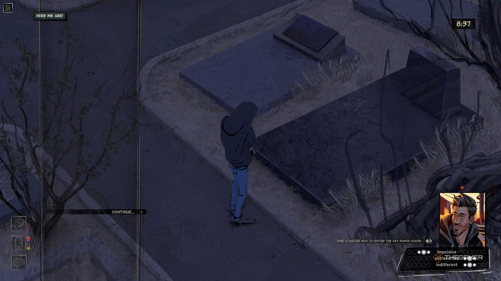 Harrow beside a grave in Rue Valley.