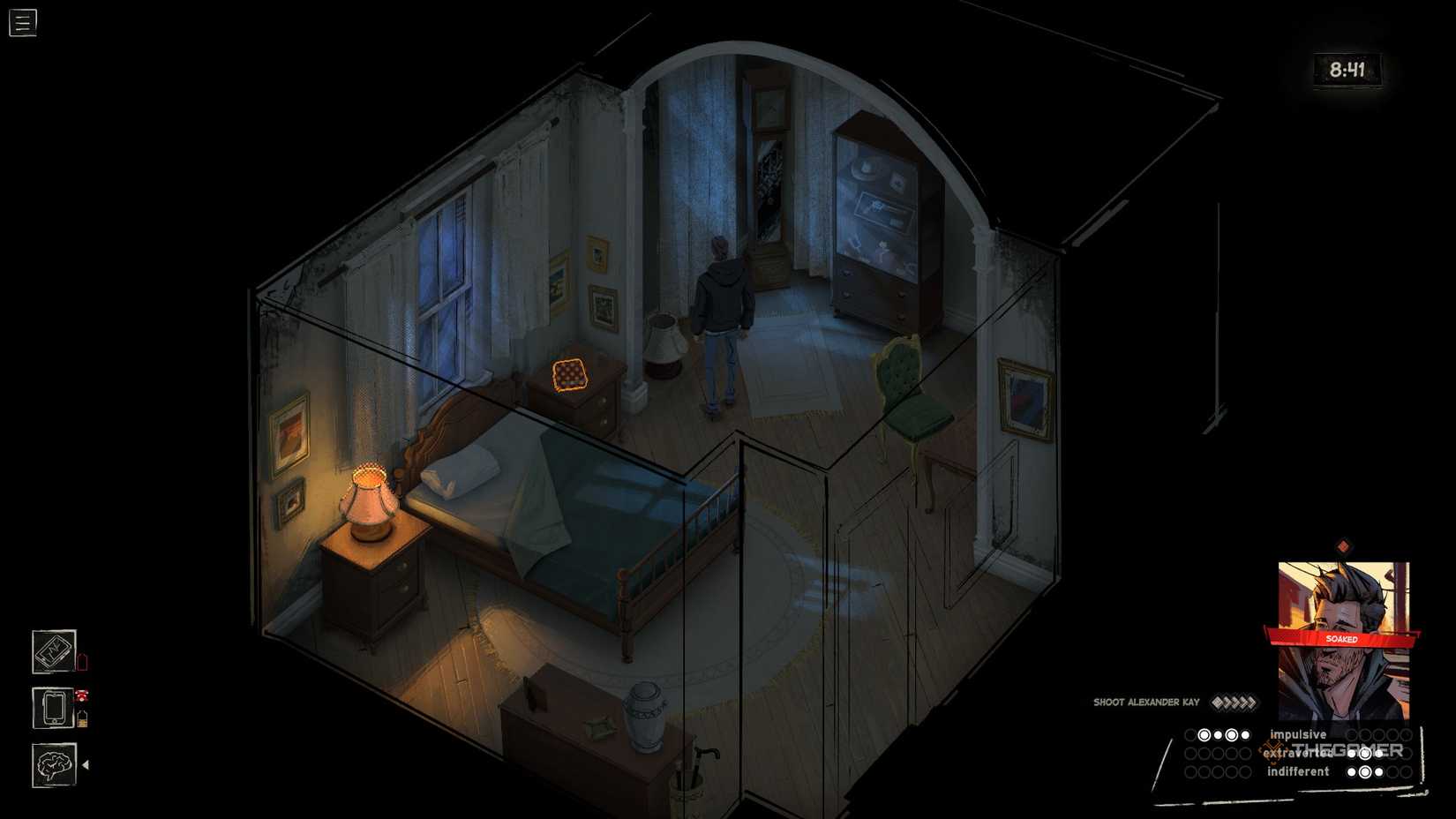 Harrow in Walter's room in Rue Valley.