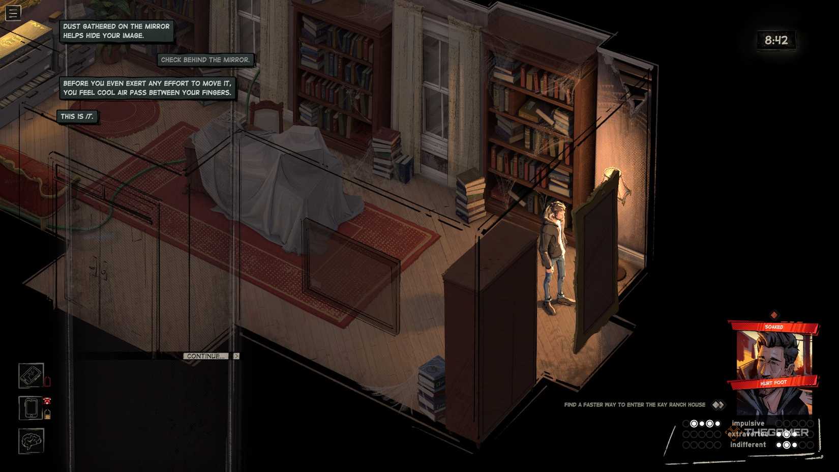 Harrow near the secret entrance in Rue Valley.