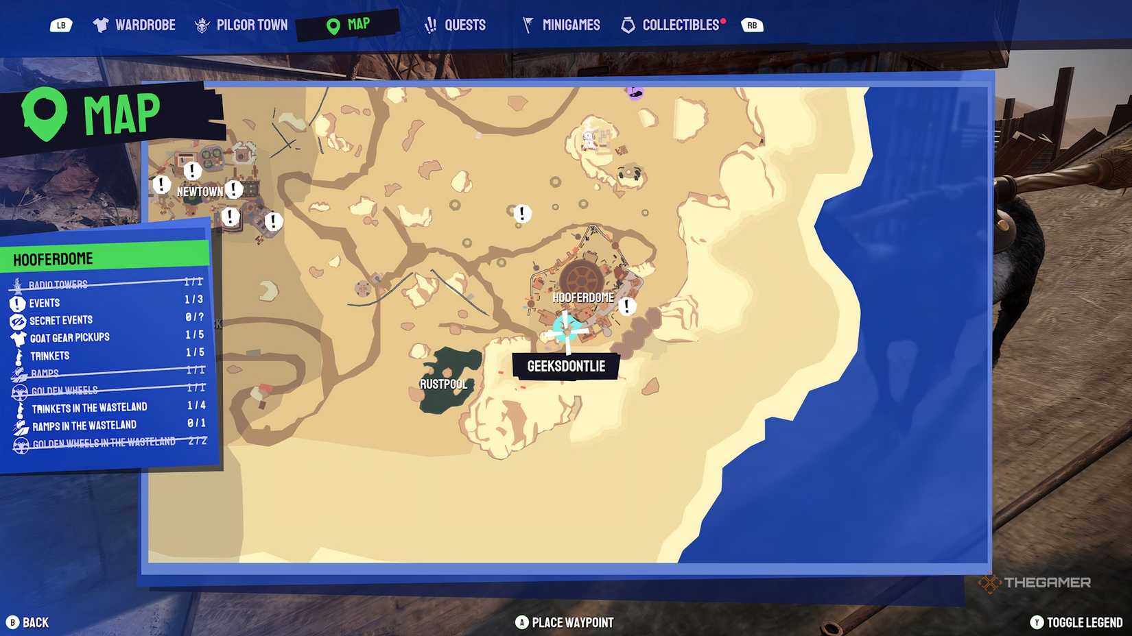 Hooferdome ramp on the map in Goat Simulator 3.