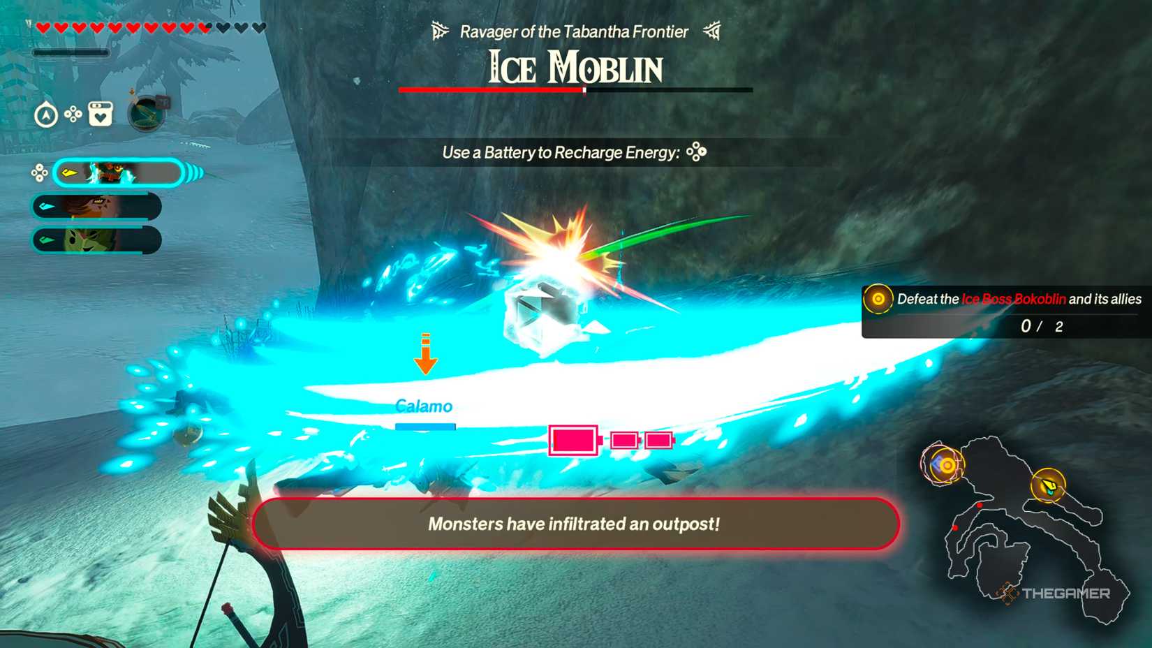 The Mysterious Construct depleting their Battery when using a Zonai Device in Hyrule Warriors: Age of Imprisonment.