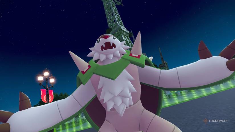 Chesnaught's angry cry pose in Pokemon Legends: Z-A.
