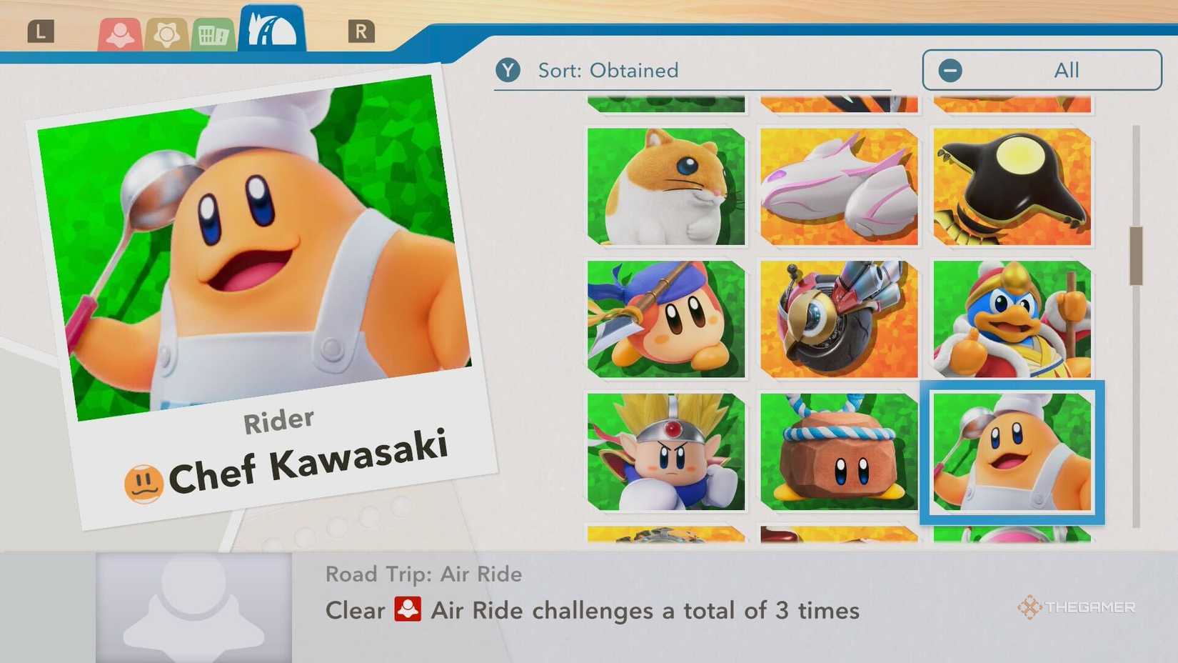 Unlocking Chef Kawasaki in Kirby Air Riders.