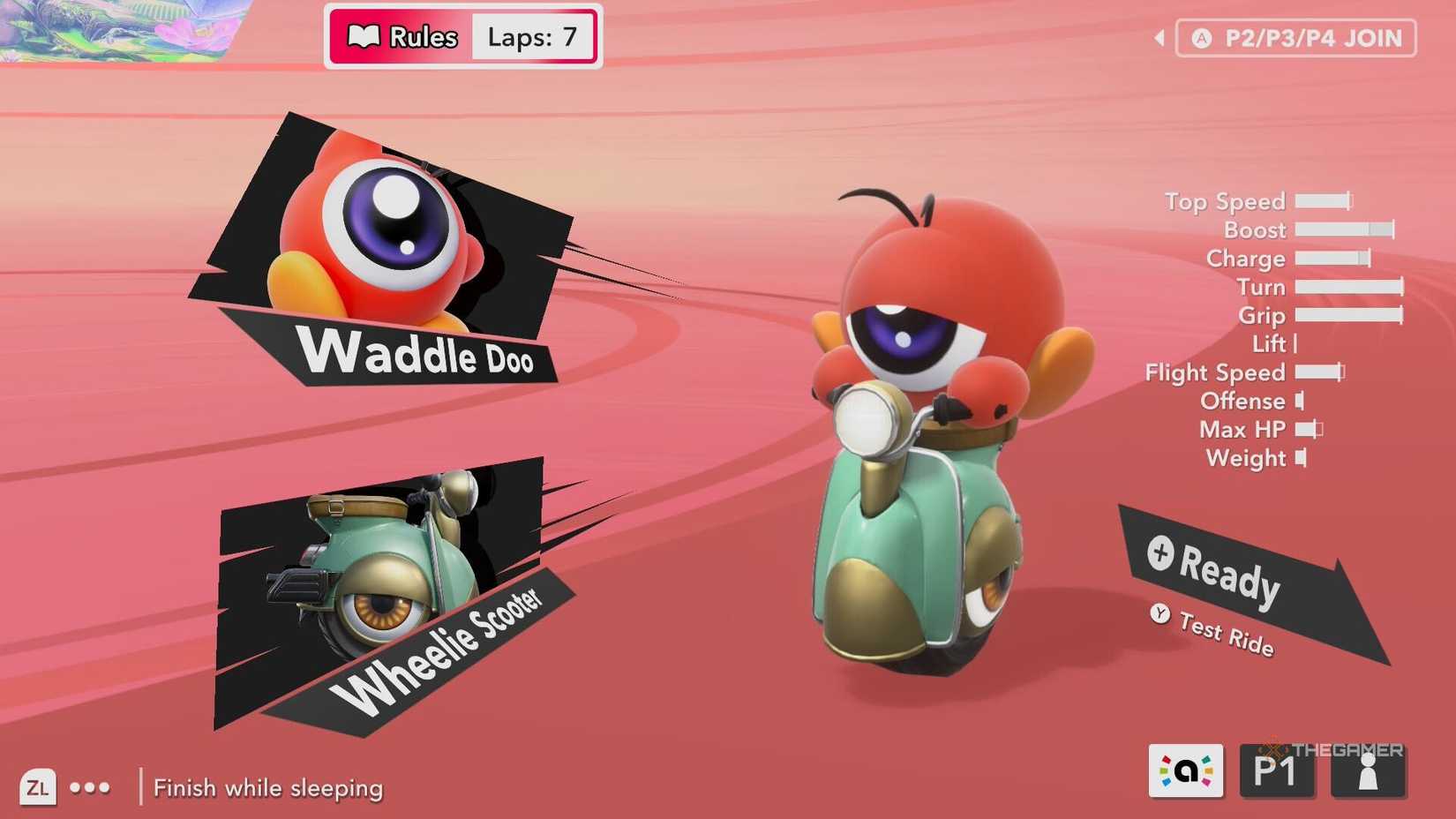 Customising the Match Rules in Kirby Air Riders.