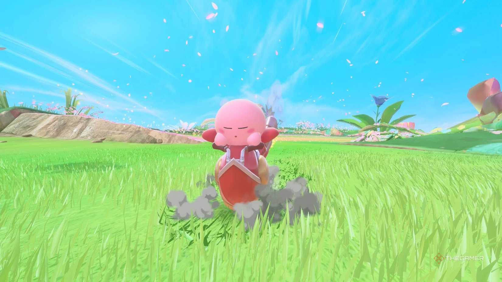 Kirby getting stuck while moving forward in Kirby Air Riders.