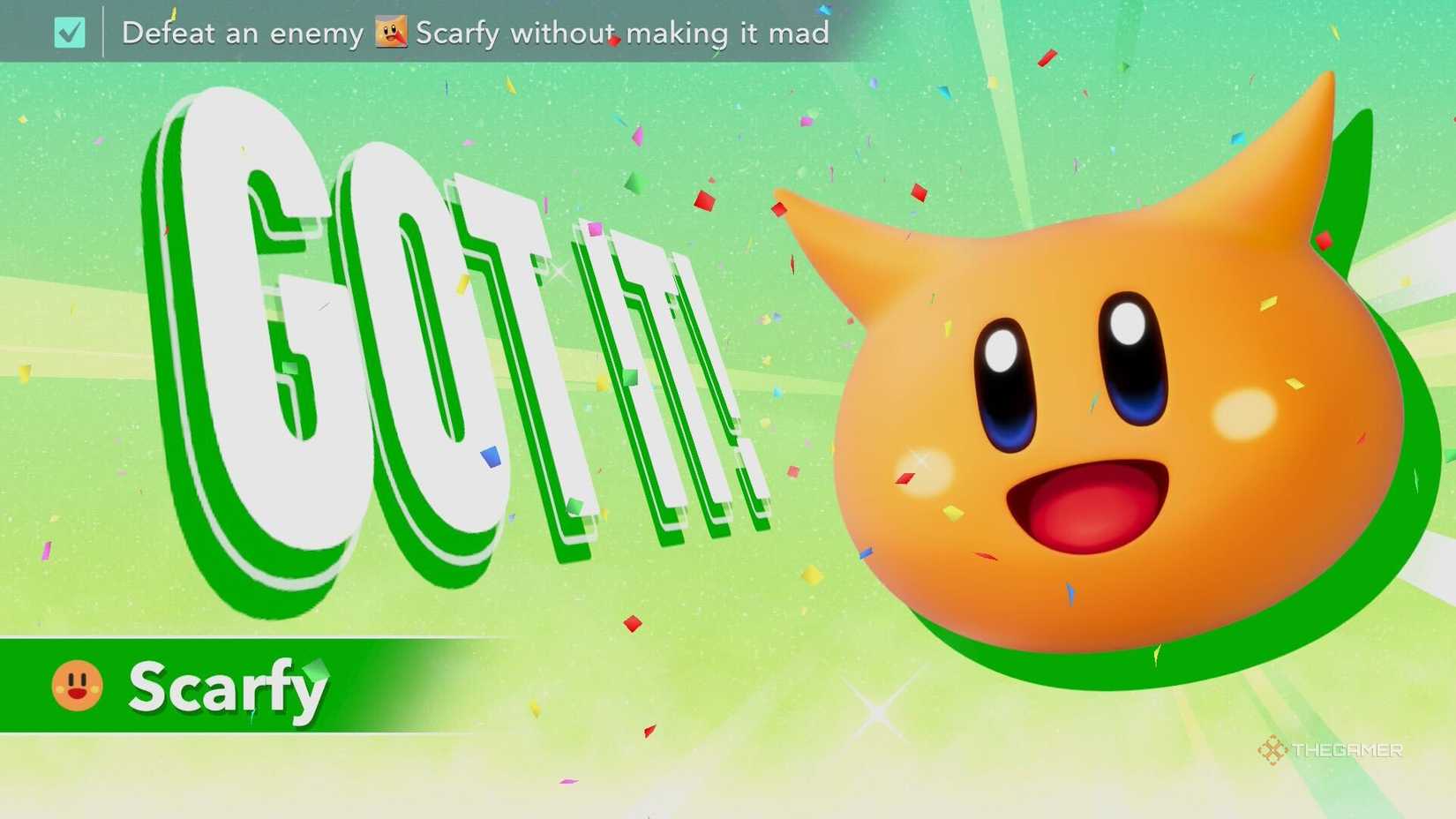 Unlocking Scarfy in Kirby Air Riders.