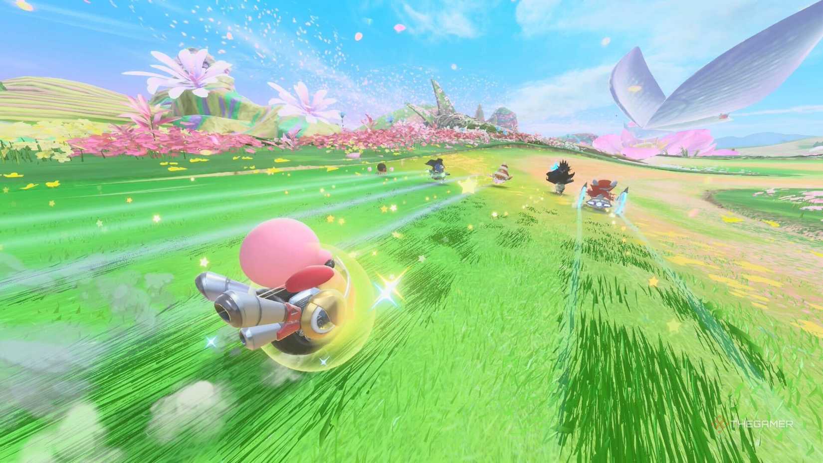 Star sliding in Kirby Air Riders.