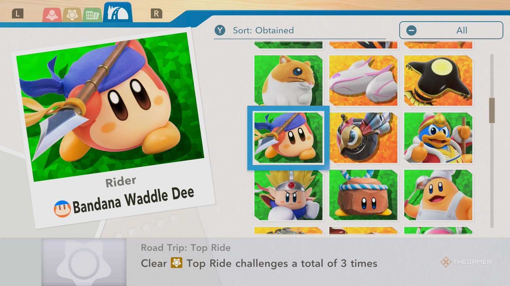 Unlocking Bandana Waddle Dee in Kirby Air Riders.