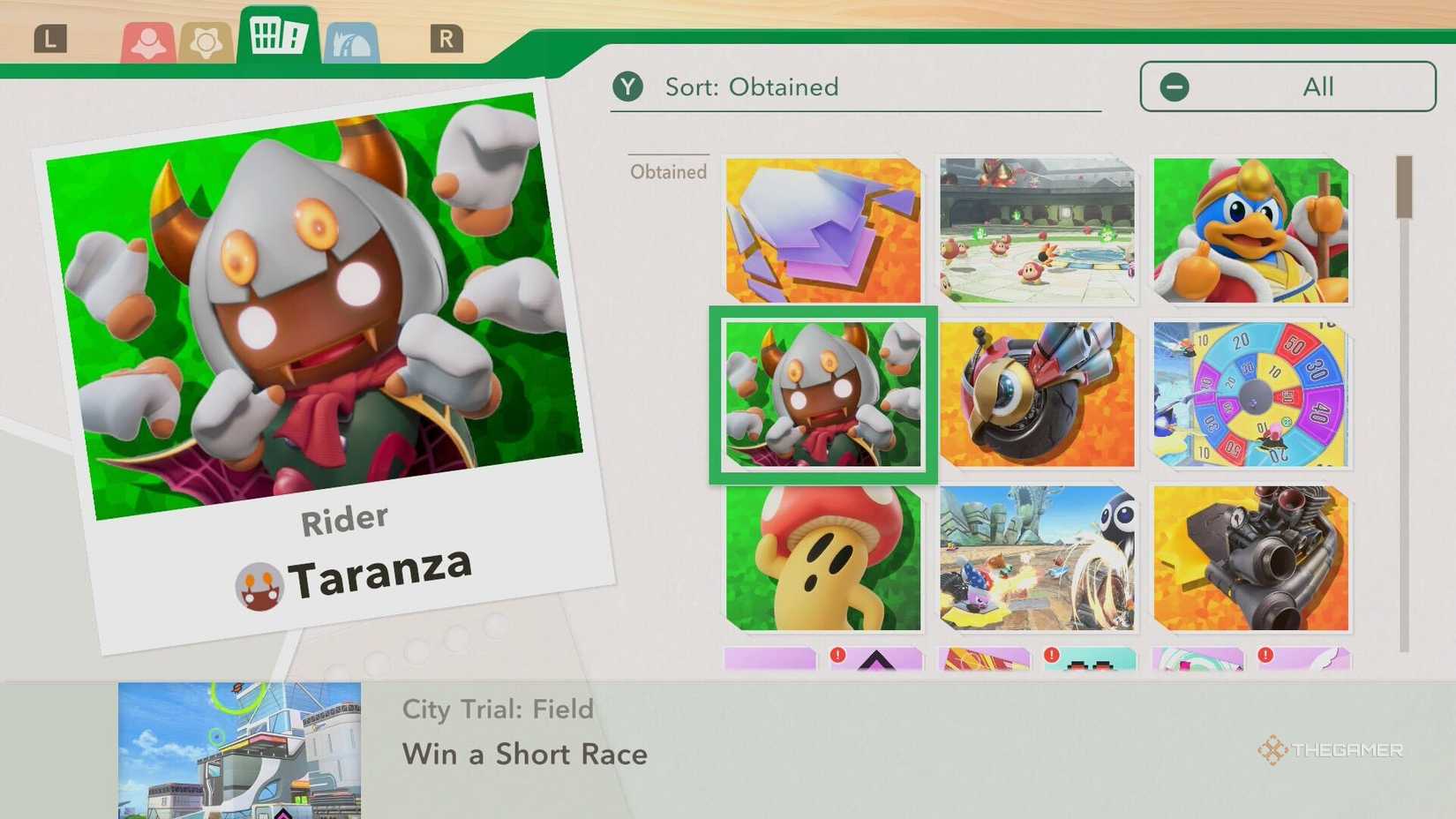 Unlocking Taranza in Kirby Air Riders.