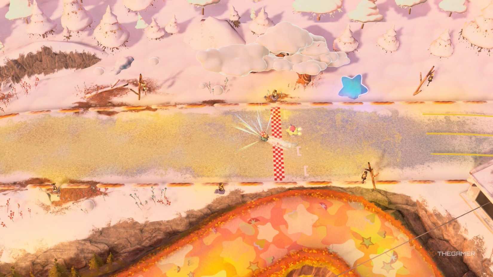 Top Ride mode in Kirby Air Riders.