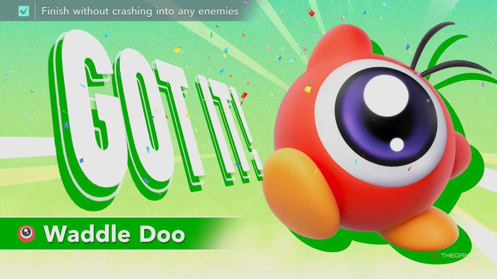 Unlocking Waddle Doo in Kirby Air Riders.
