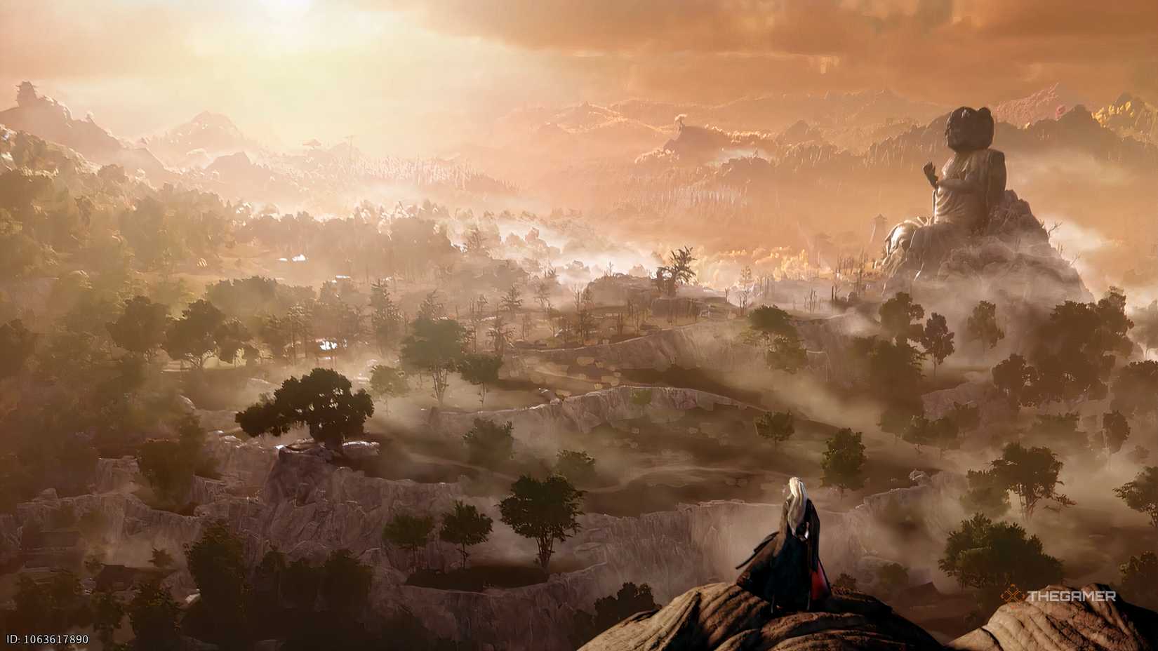 Looking out over the land at sunrise in Where Winds Meet.-1