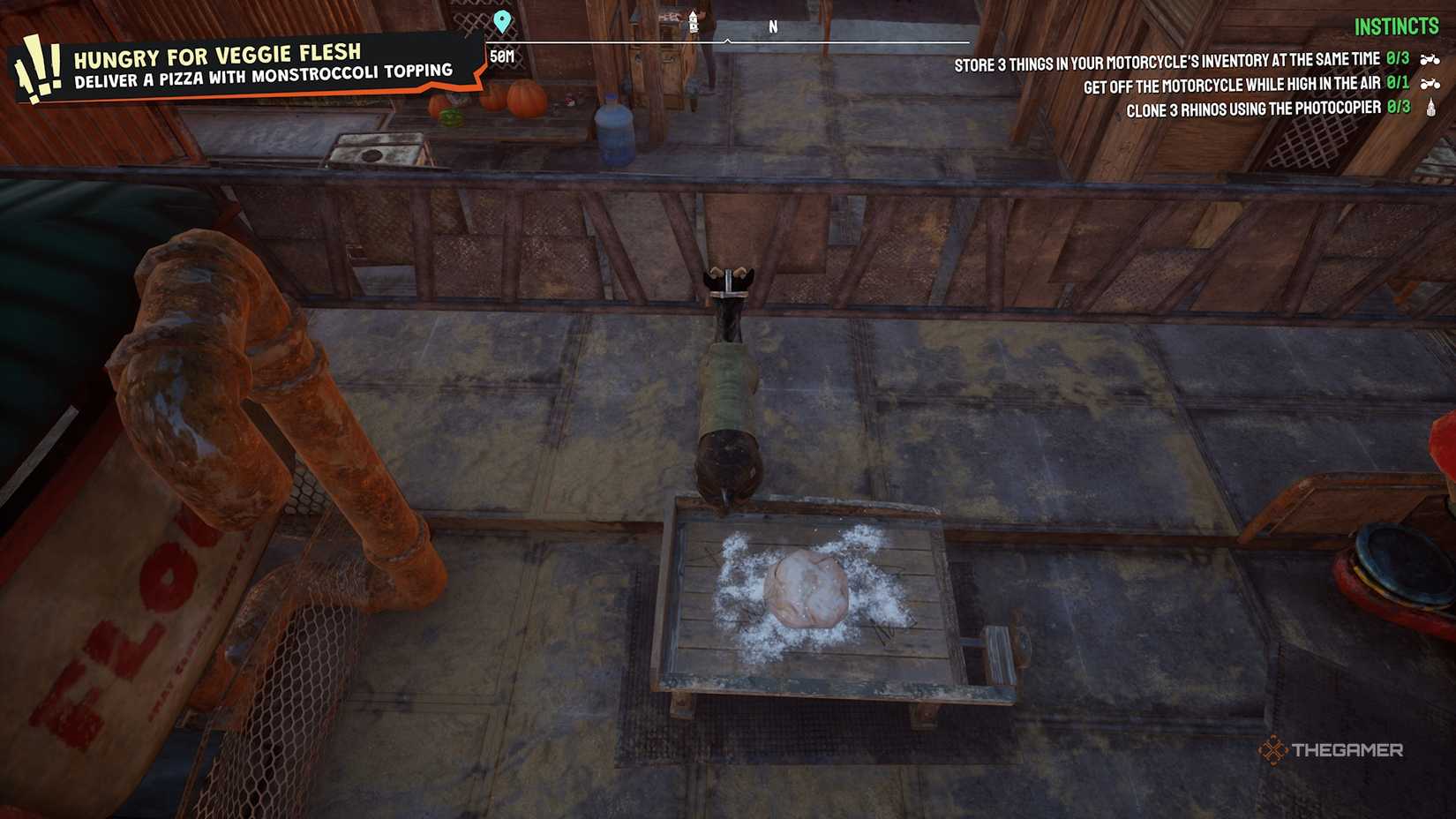 Making pizza dough in Goat Simulator 3.