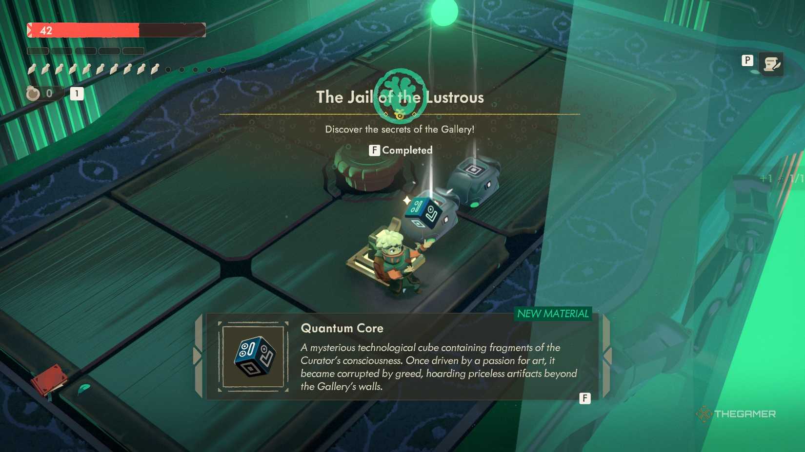 The player receiving a Quantum Core in Moonlighter 2.