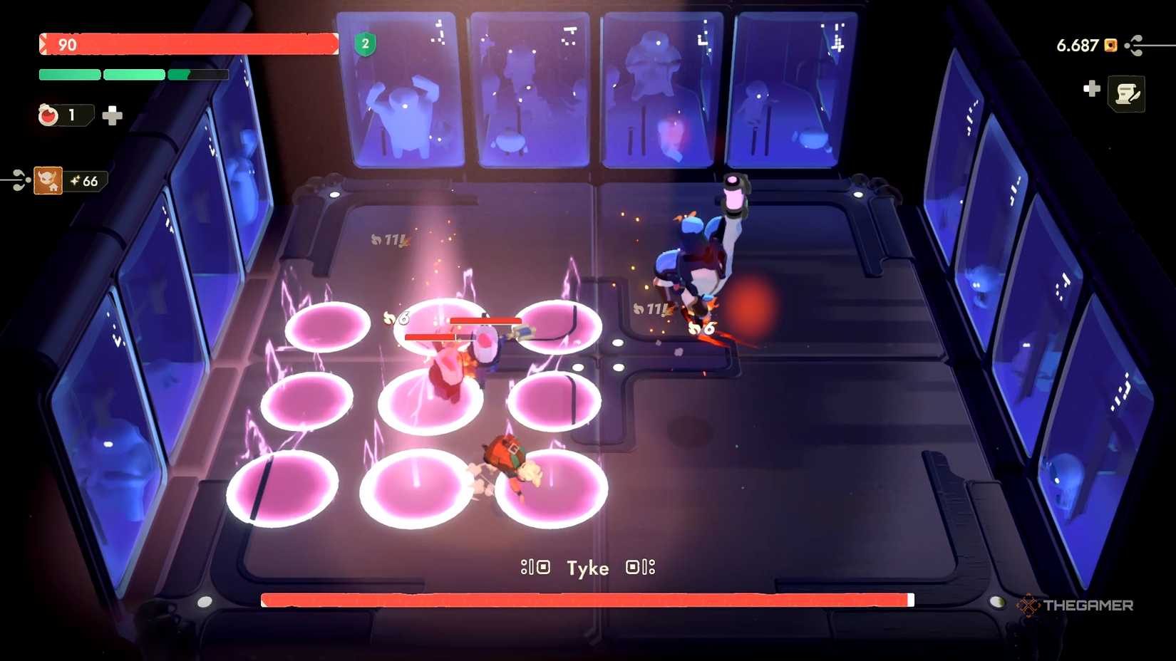 Will rolling aways from nine circles on the ground that are about to explode in in Moonlighter 2.