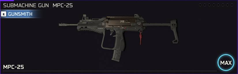 MPC-25 weapon icon in the loadout menu of Black Ops 7.