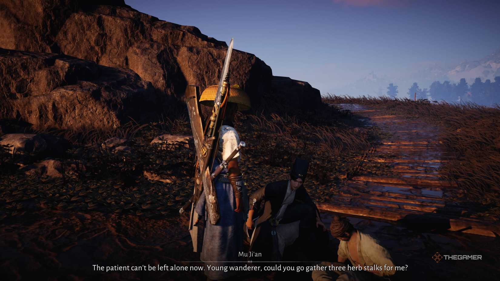 Mu Ji'an asking you to gather herbs for his patient in where winds meet.