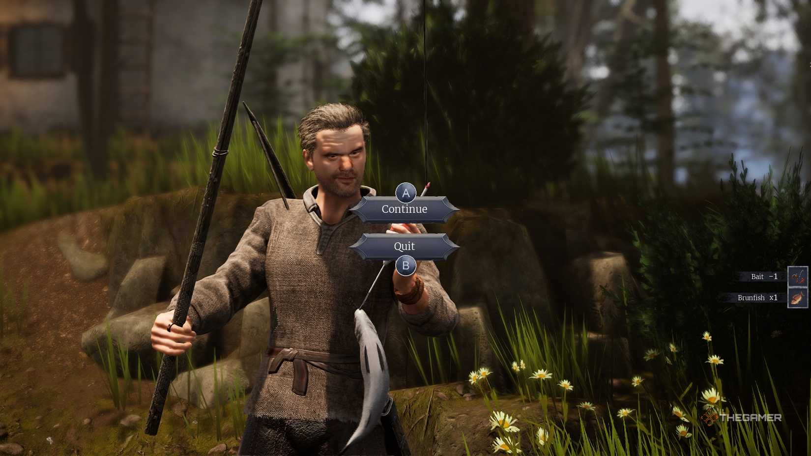 Of Ash and Steel Tristan caught a fish.