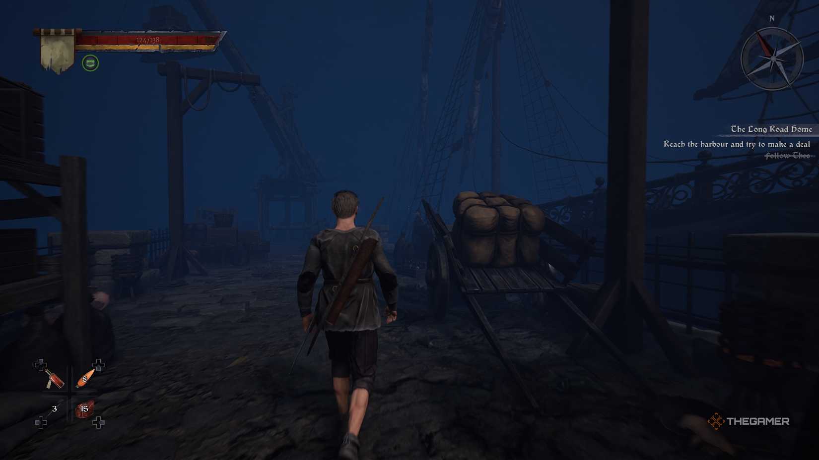 Of Ash and Steel Long Road Home Quest at the harbour.