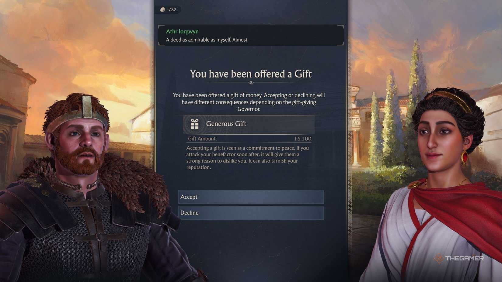 Offered a Gift in Anno 117.