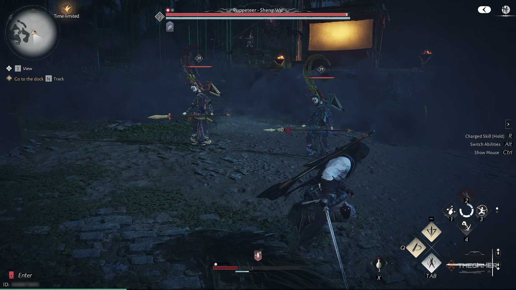 The player fighting smaller puppets during the second phase of Sheng Wu's fight in Where Winds Meet.