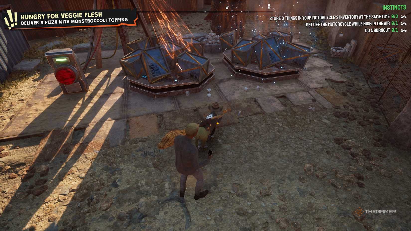 Pilgor photocopying blue crates in Goat Simulator 3.