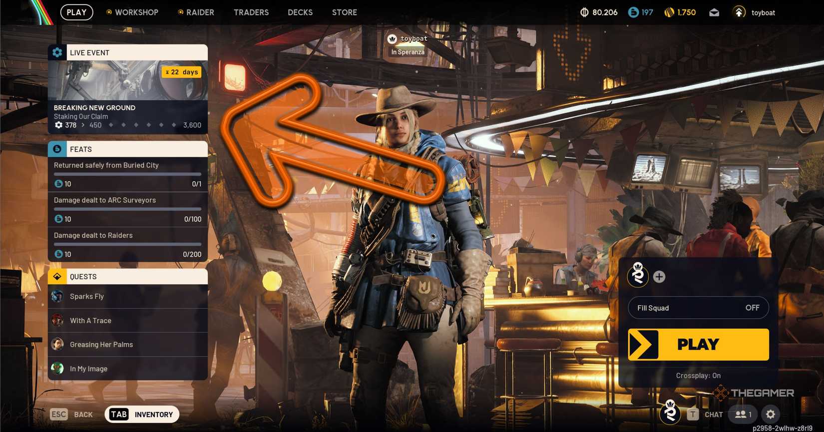 Pointing at Live Event in Arc Raiders.