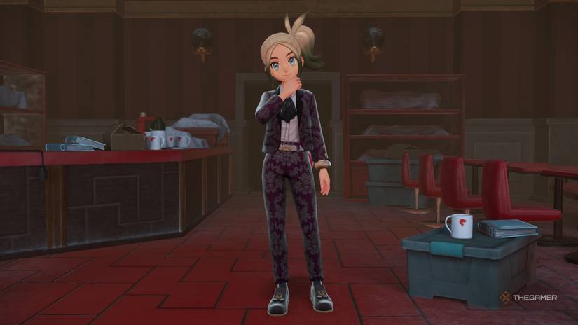 The main character looking puzzled outside Lysandre Labs in Pokemon Legends: Z-A.
