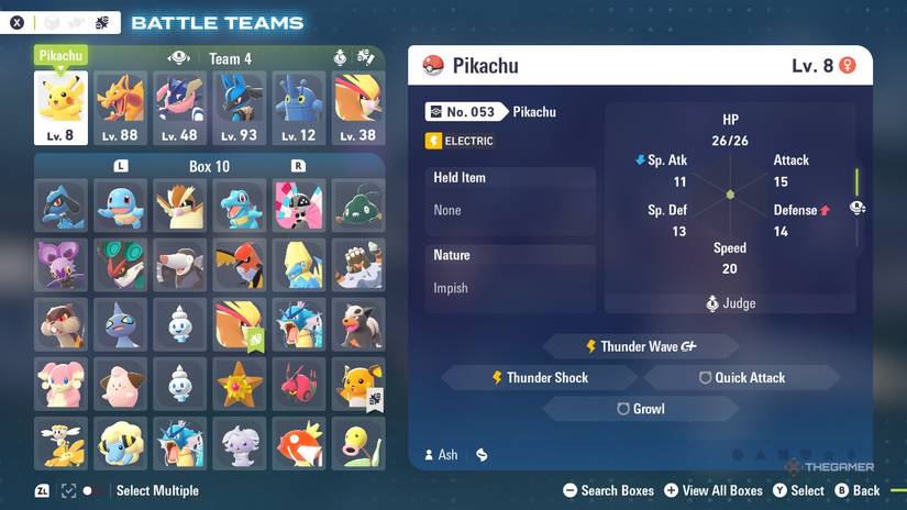 A Challenge Run Team themed around Ash in Pokemon Legends: Z-A.