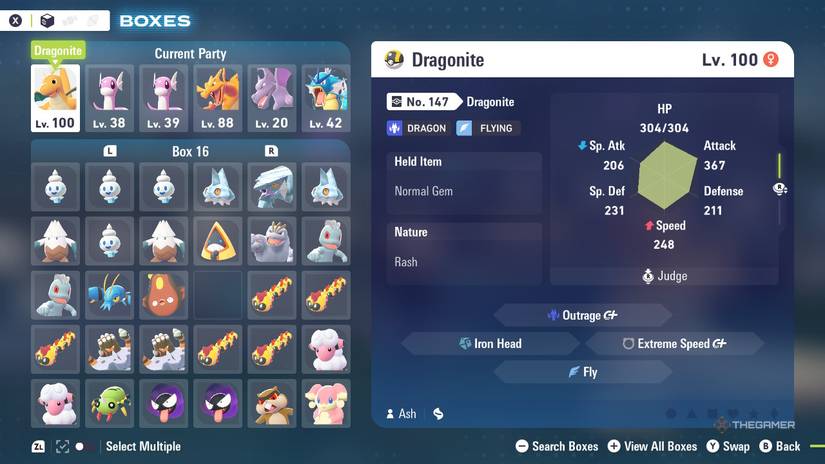 Challenge Run Team themed after Lance in Pokemon Legends: Z-A.