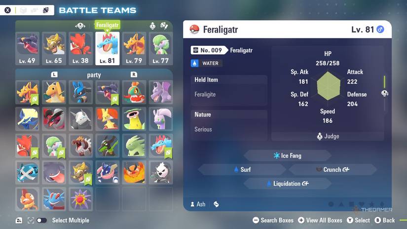 Best Late Game Teams Option A in the menu of Pokemon Legends: Z-A.