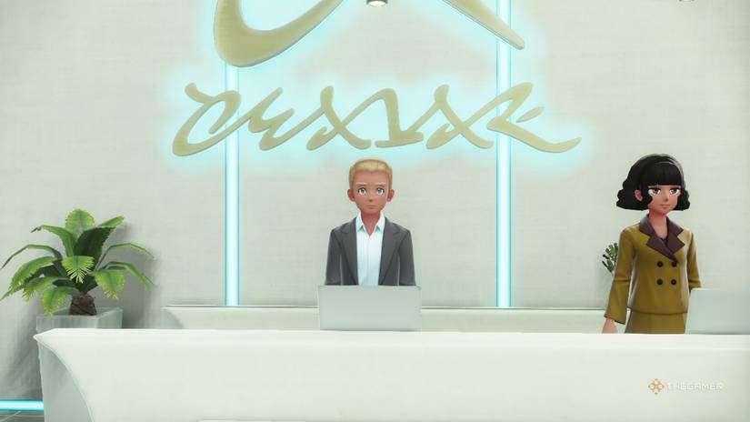 The Quasartico reception desk in Pokemon Legends: Z-A.