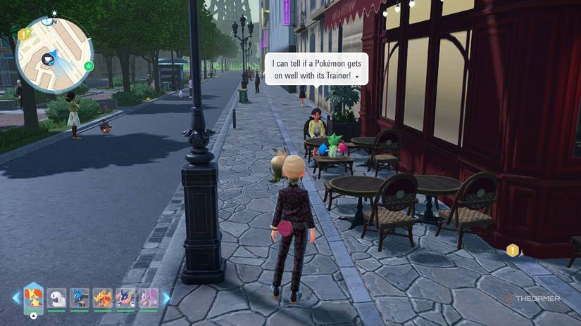 The Friendship Checker sitting at a table in Pokemon Legends: Z-A.