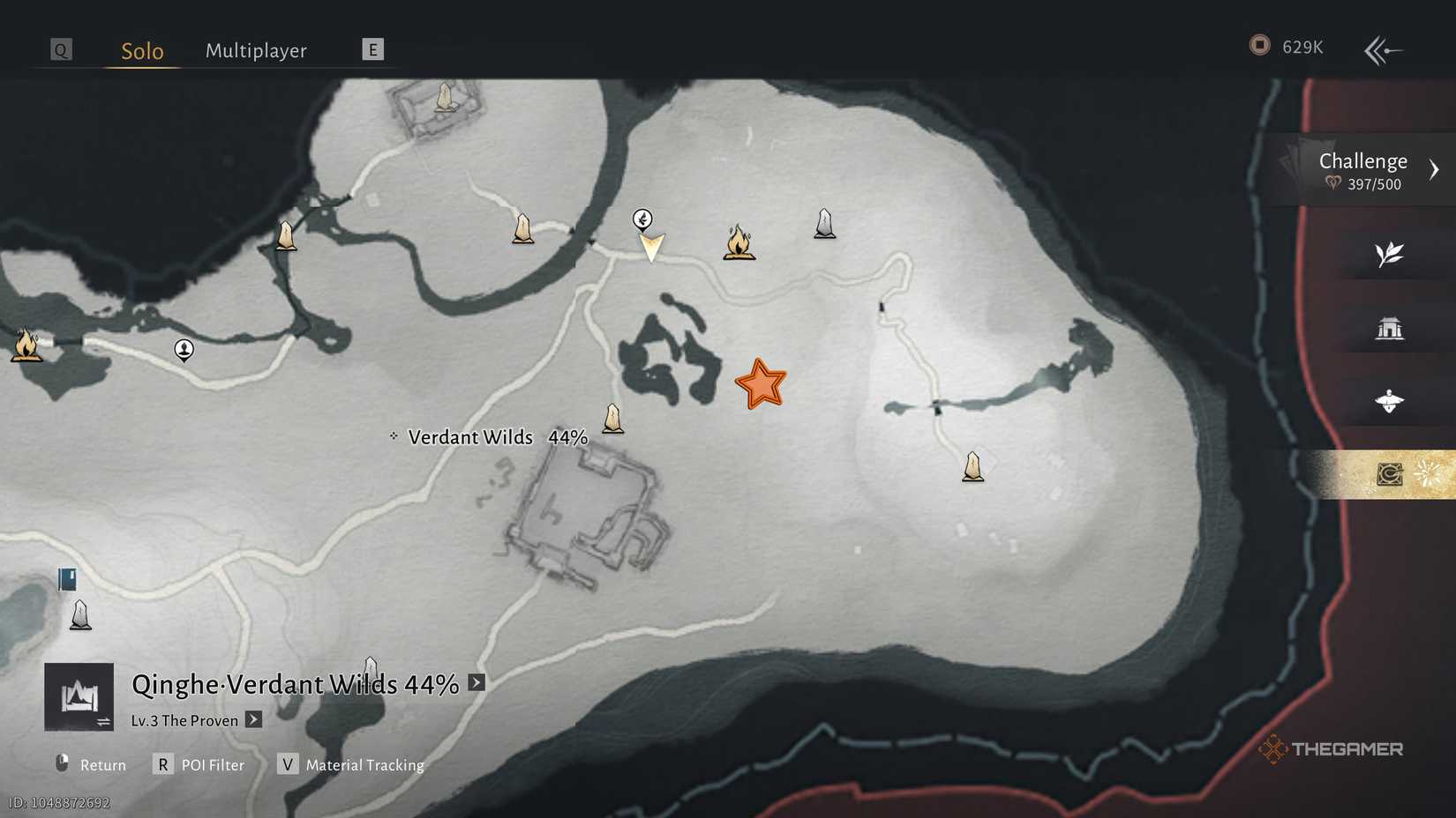 Puppeteer Sheng Wu's location on the map in Where Winds Meet.