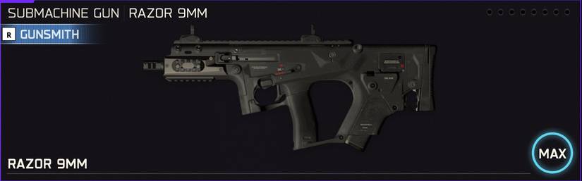 Razor 9mm weapon icon in the loadout menu of Black Ops 7.