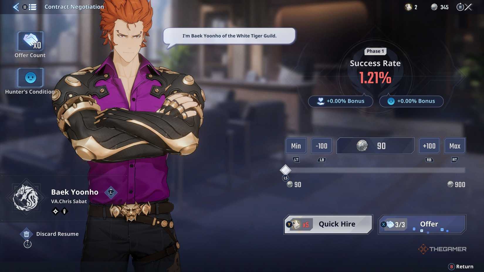 Набор Пэк Юнхо в Solo Leveling Arise Overdrive.