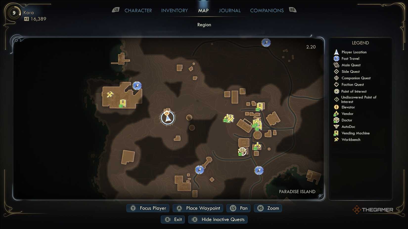 Redactor Quesnel's house location on the map in The Outer Worlds 2.
