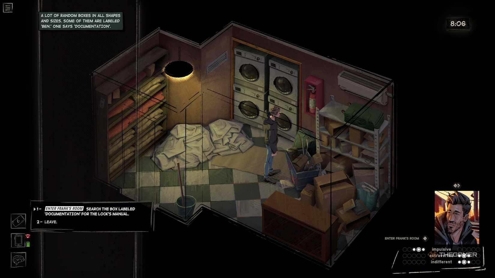 Searching the storage room in Rue Valley.