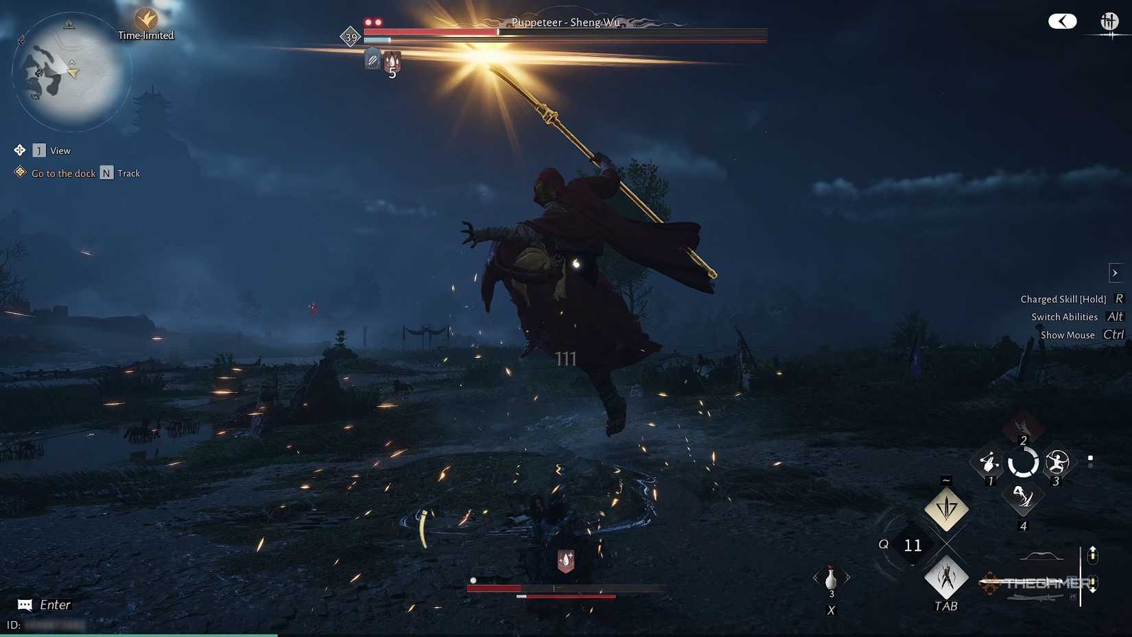 Puppeteer Sheng Wu performing its gold attack in Where Winds Meet.